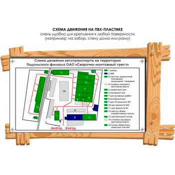 Схема движения автотранспорта (900х1600 мм, пластик 4 мм)