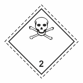 Знак перевозки опасных грузов «Класс 2.3. Токсичные газы» (пленка, 300х300 мм)